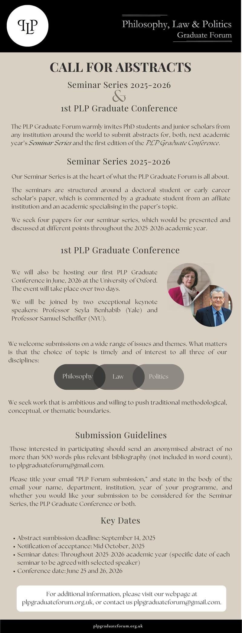 Call for abstracts 2025-2026 